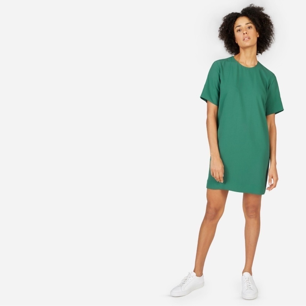 EVERLANE Go Weave Zip Tee Dress Green Size 8